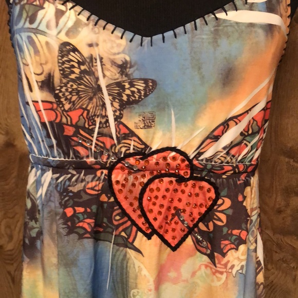 Awesome Sleeveless Long Designer Dress with Hearts ❤️ and Sequins-VALENTINES DAY - Picture 3 of 16